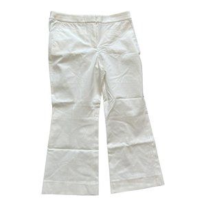 J. Crew $98 White Hayden Kickout Crop Pants in Bi-Stretch Cotton Size 12 AJ420